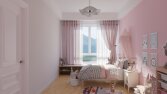 Pink Room / Çocuk odası tasarımı ve görselleştirmesi