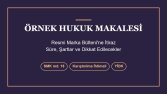 Örnek Hukuk Makalesi - Marka Bültenine İtiraz