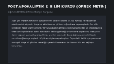 Sığınak 2088 — Post-Apokaliptik & Bilim Kurgu Tasarımı