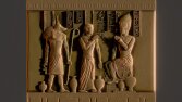 3D Antik Mısır Rölyefi: Firavun ve Anubis