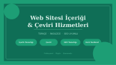 Web Sitesi İçeriği & Türkçe-İngilizce Çeviri Hizmeti