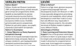 Python ve Yazılım Odaklı Teknik Makale Çevirisi