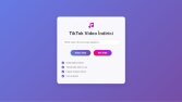 🚀 TikTok Video/Ses İndirici | Şık Arayüz + API Entegrasyonu