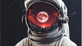 kızıl aydaki astronot çizimi