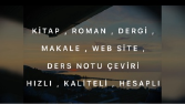 İngilizce - Türkçe Kitap Makale çeviri