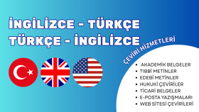  Türkçe-İngilizce ve İngilizce-Türkçe çeviri yaparım