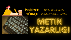 bir konu hakkında İngilizce veya Türkçe metin yazarım