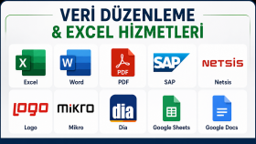 Excel düzenleme ve veri aktarma işlemleri yaparım