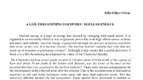A LIFE-THREATENING DISCOVERY: NUCLEAR ENERGY