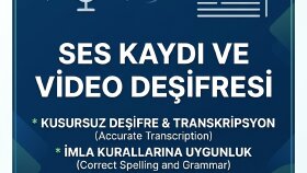 ses,video kayıtlarınızı kusursuz şekilde yazıya dökebilirim
