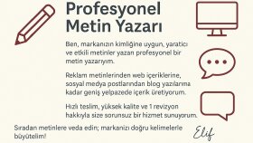 kaliteli metinlerle markanızı güçlendiren metin yazarıyım