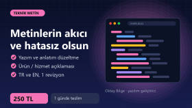 teknik metinlerinizi ve ürün açıklamalarınızı düzeltirim