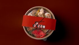 Minimal Japon Tarzında Sushi Restoran Logosu