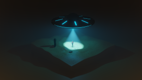 UFO Konseptli Lowpoly Çalışma
