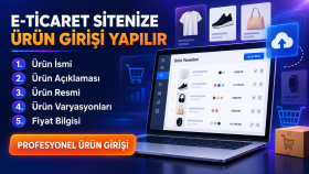 e-ticaret sitenize ürün girişi yaparım