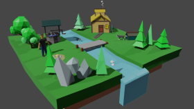 3 Boyutlu low poly sahne tasarlama