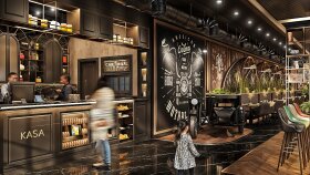 Kafe konsept iç mekan tasarım ve görselleştirme