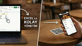 Excelden yönetilen sunucu masrafsız QR menü kurarım