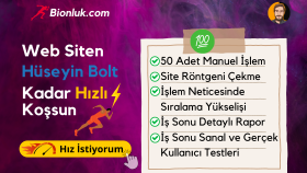 sitenizi Hüseyin Bolt kadar hızlı yaparım