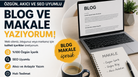 %100 özgün akıcı ve seo uyumlu içerikler hazırlıyorm