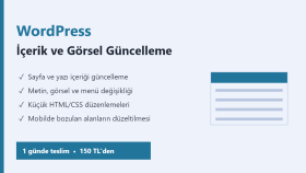 wordpress sitenizde içerik ve görsel güncellemesi yaparım