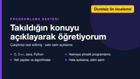 Python, Java ve C dersi verir, kodundaki hatayı açıklarım