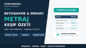 Mimari Projeden Metraj ve Keşif Özeti