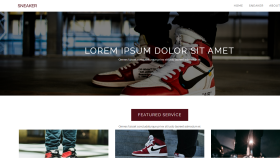 Sneakers için bir ürün tanıtım alışveriş sitesi temalı