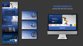 Robomech isimli robot firması için tasarladığım landing page