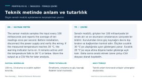 Özgün Sensör Modülü Açıklamasının Karşılaştırmalı Çevirisi
