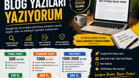 SEO uyumlu özgün blog yazıları ve içerik üretimi yaparım