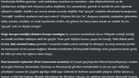 Doğu Avrupa’da Nostalji, Kimlik ve Estetik