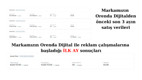 Bir Markamızın İlk Ay Reklam Sonuçları
