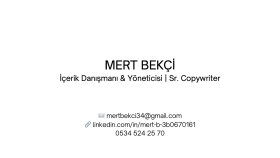 Metin Yazarı ve Reklam Yazarı Portfolyosu