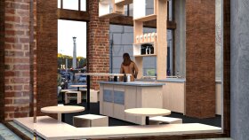 Blue Bottle South Park - 3d cafe modelleme 