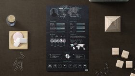 CV / Portfolio - Black & Blue Theme (Page 2/2)