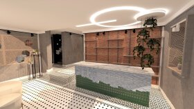 D butik otel - lobi iç düzenleme