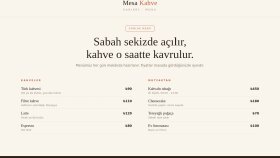 Kafe & Restoran için Menülü Web Sitesi - Örnek Çalışma