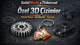 solidworks ve tinkercad ile 3d çizimler tasarlayabilirim