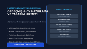 ATS uyumlu, modern ve profesyonel CV / Özgeçmiş hazırlarım