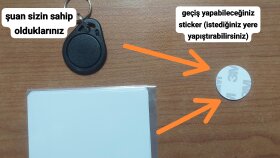 geçiş anahtarlığı ve kartınızı sticker haline getirebilirim