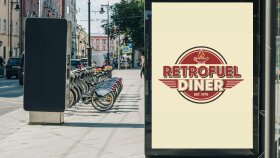 RetroFuel Diner | Vintage Amblem Logo Tasarımı