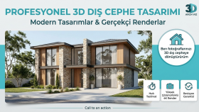 gönderdiğiniz görseller üzerinden 3D dış cephe yaparım