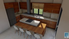 Villa için mutfak tasarımı ve render