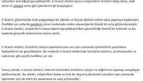 E-ticaret Makalesi %100 özgün