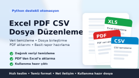 Excel PDF ve CSV verilerinizi profesyonelce düzenlerim