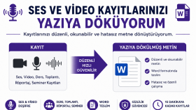 ses ve video kayıtlarınızı yazıya çeviriyorum