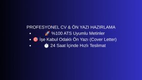 işe kabul oranını artıracak profesyonel CV hazırlıyorum