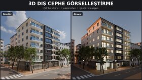 planınızdan 3D dış cephe modeli ve render hazırlarım