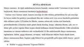Bir blog için dünya sineması ile ilgili makale yazısı 